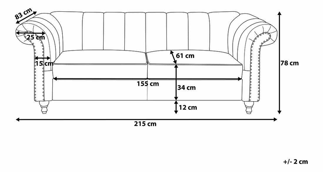 Sofa trosjed Logten (siva)