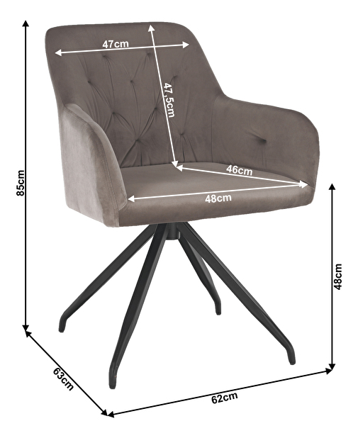 Dizajnerska okretna fotelja Vavien (sivosmeđa)
