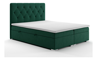 Bračni krevet Boxspring 160 cm Ronda (tamno zelena) (s prostorom za odlaganje)