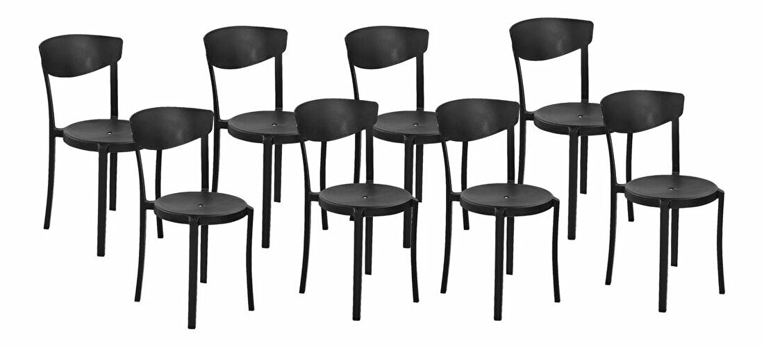 Set blagovaonskih stolica (8 kom.) Valkyrja (crna) 