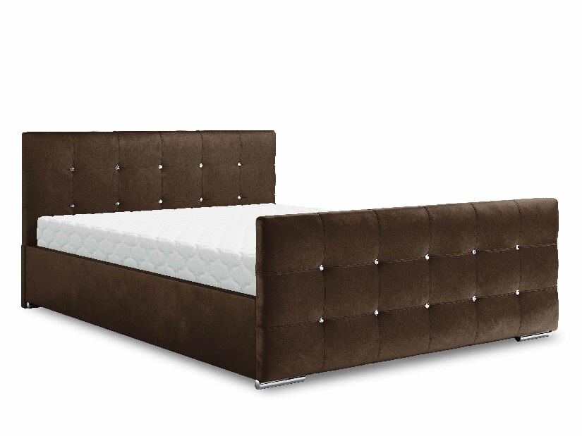 Bračni krevet 140 cm Darrin (smeđa) (s podnicom i prostorom za odlaganje)