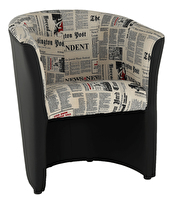 Fotelja Cubali (uzorak novine + crna) 