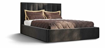 Bračni krevet 140 cm Ocie (crna) (s podnicom i prostorom za odlaganje)