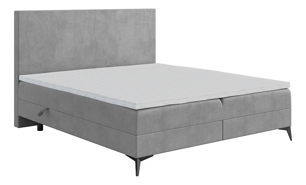 Jednostruki krevet Boxspring 120 cm Ricky (siva) (s madracem i prostorom za odlaganje)
