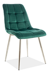 Blagovaonska stolica Charlie (zelena + krom)