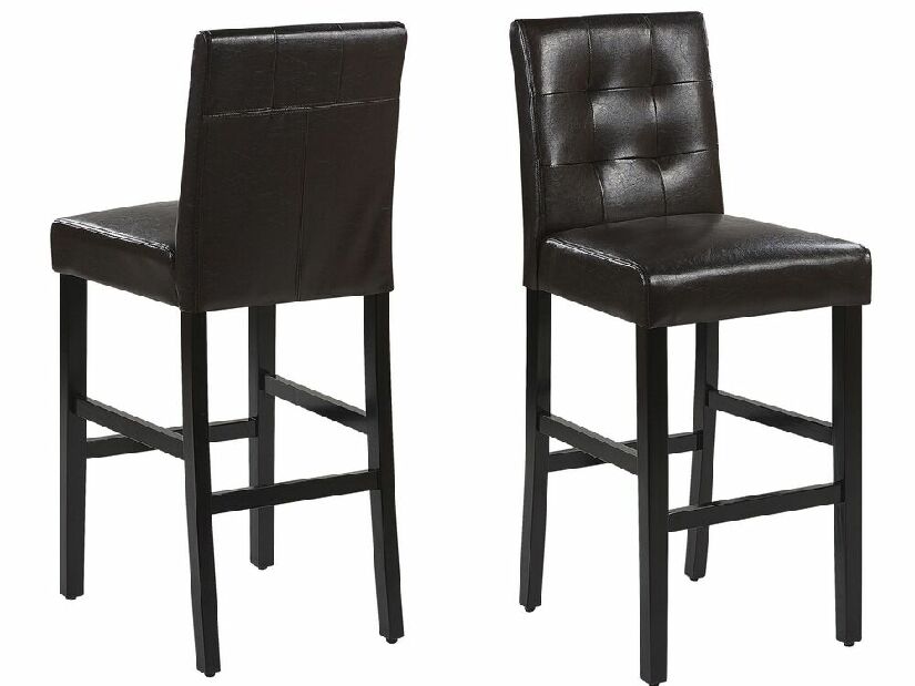 Set barskih stolica 2 kom. MATON (sintetička koža) (smeđa)