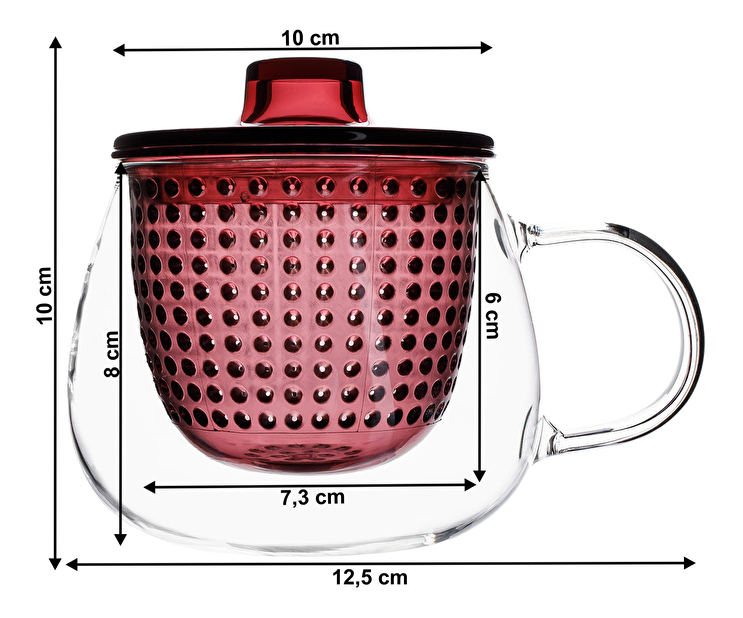 Set 3 šalica za čaj s cjedilom 350ml Safter (više boja)