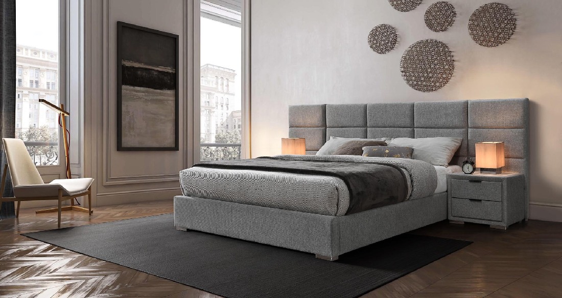 Bračni krevet 160 cm Lavinto (siva) (s podnicom)