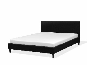 Bračni krevet 160 cm FUTTI (s podnicom i LED rasvjetom) (crna)