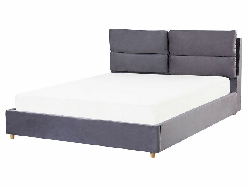 Bračni krevet 160 cm BALSAS (tekstil) (siva) (s podnicom)