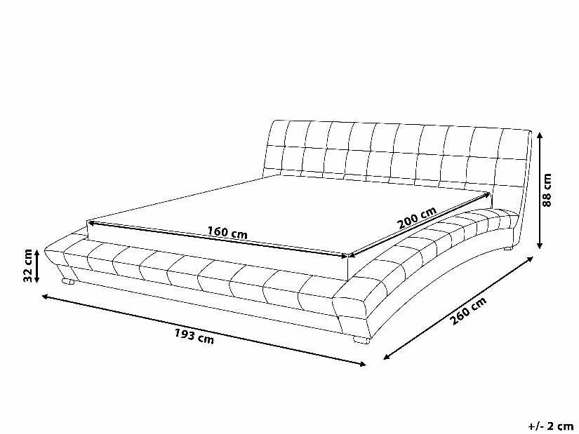 Bračni krevet 160 cm LILLY (s podnicom) (bijela)