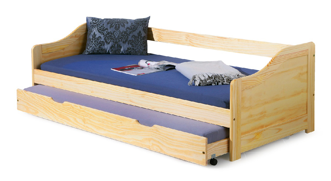 Jednostruki krevet 90 cm Larue (masiv, s podnicom) (bor)