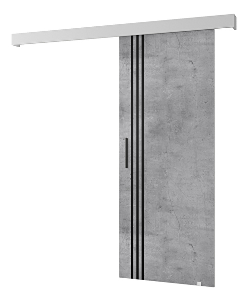 Klizna vrata 90 cm Sharlene VI (beton + bijela mat + crna)