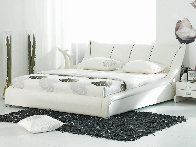 Bračni krevet 160 cm NICE (s podnicom) (bijela)
