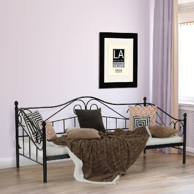 Jednostruki krevet 90 cm Danina (crna) (s podnicom) *rasprodaja