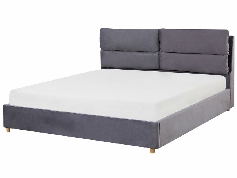 Bračni krevet 180 cm BALSAS (tekstil) (siva) (s podnicom)