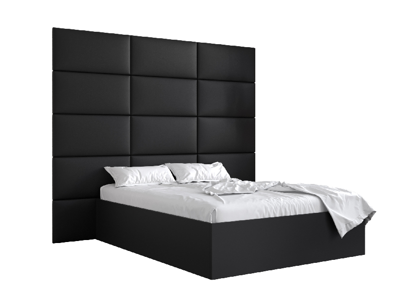 Bračni krevet s tapeciranim uzglavljem 160 cm Brittany 1 (crna mat + crna) (s podnicom)