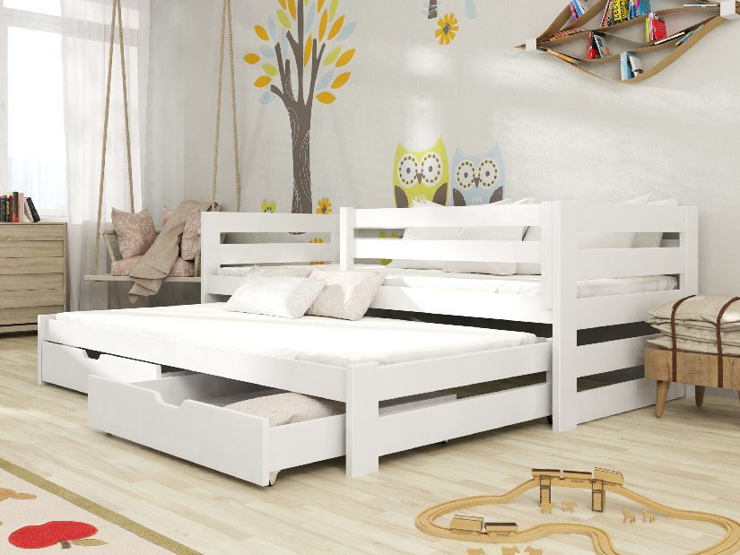 Dječji krevet 90 x 200 cm Keith (s podnicom i prostorom za odlaganje) (bijela)