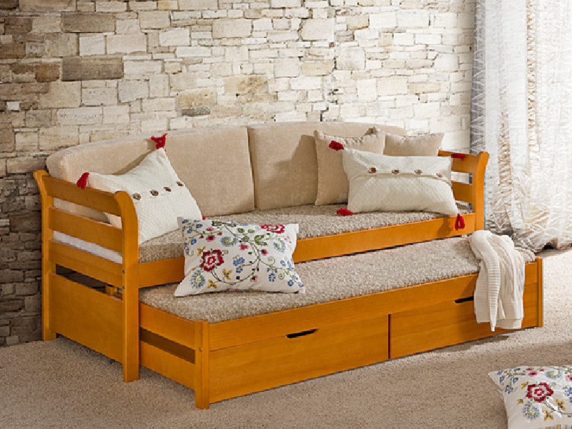 Krevet na razvlačenje 80 cm Timbur (s podnicama i prostorom za odlaganje)