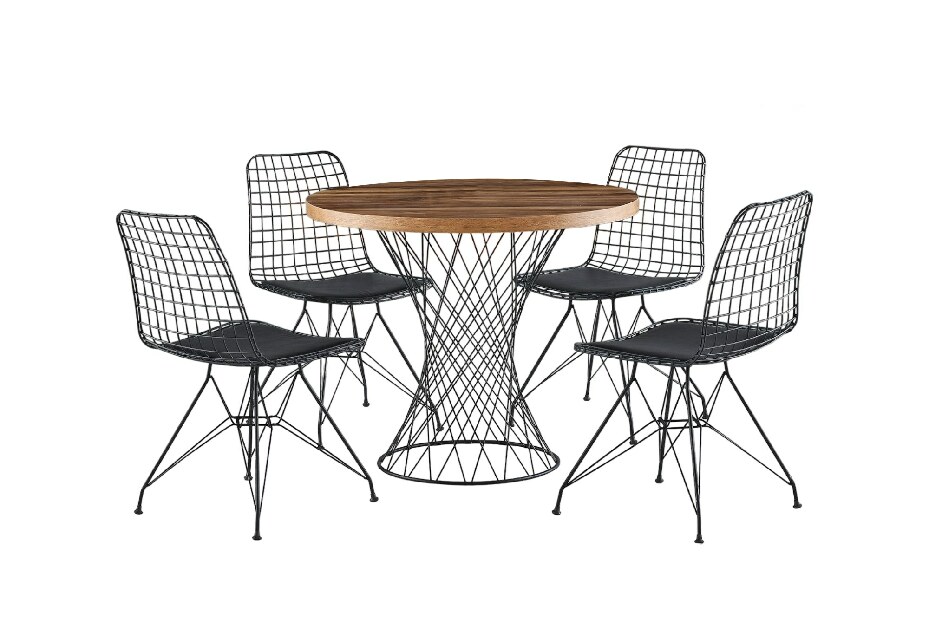 Blagovaonski stol (za 4 osobe) Perth (orah + crna)