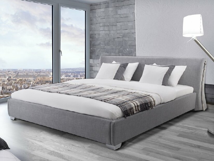 Bračni krevet 160 cm PARNAS (s podnicom) (siva)