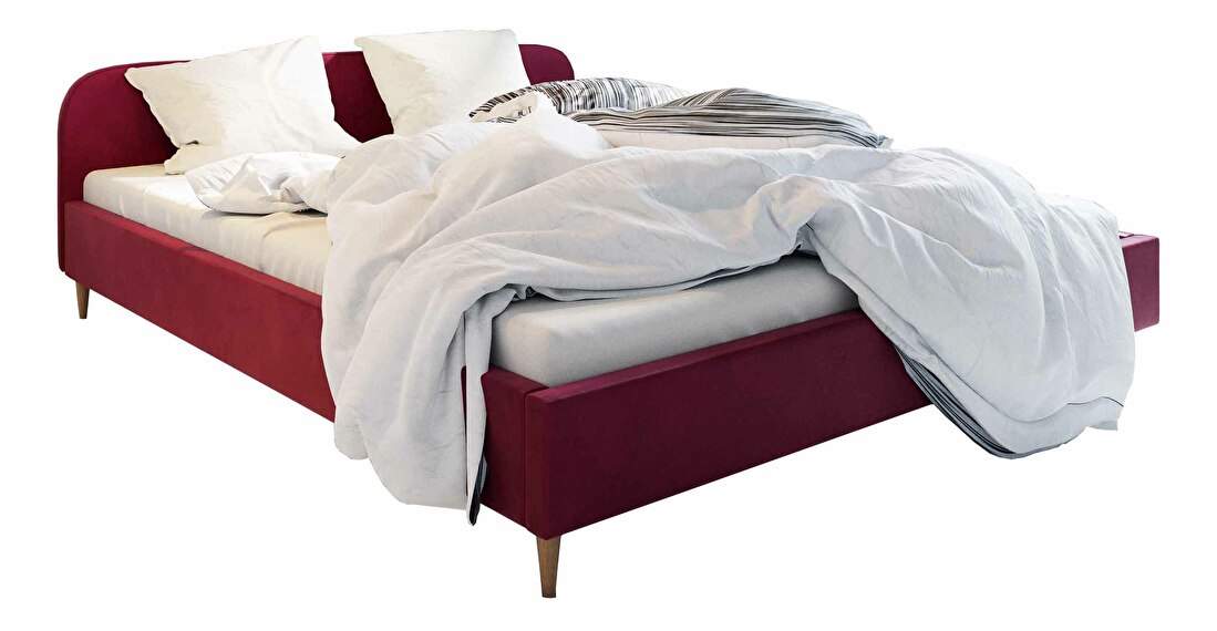 Bračni krevet 180 cm Lon (bordo) (bez podnice i prostora za odlaganje)
