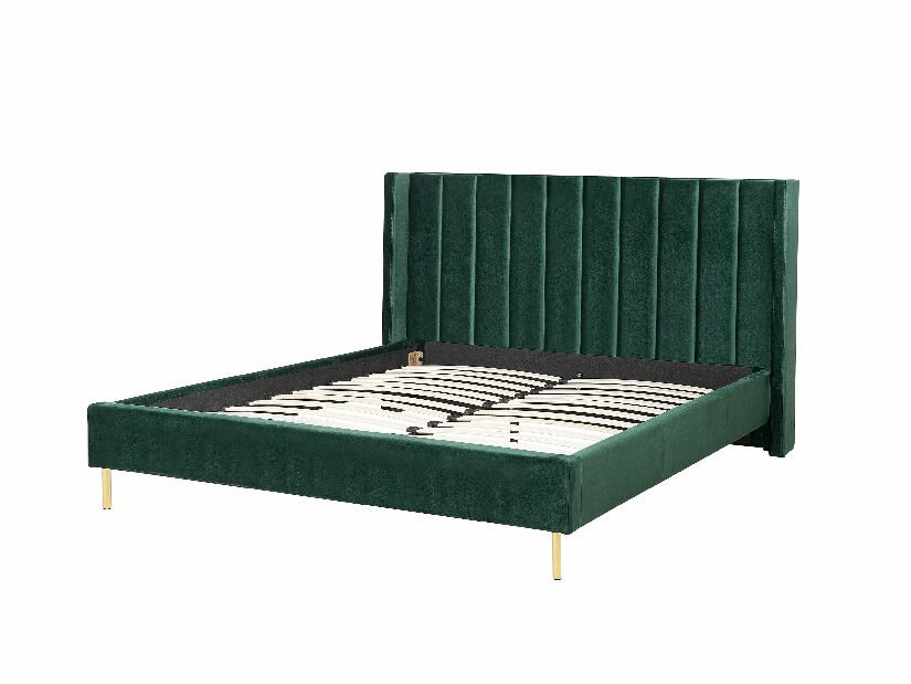 Bračni krevet 160 cm VINNETTE (s podnicom) (zelena)