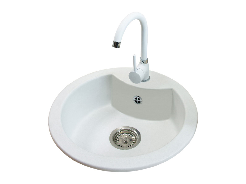 Kuhinjski sudoper Mellusa (bijela) (sa 2 otvora za bateriju)
