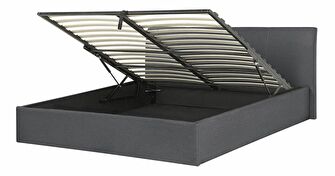 Bračni krevet 160 cm ORBIT (s podnicom i prostorom za odlaganje) (siva)