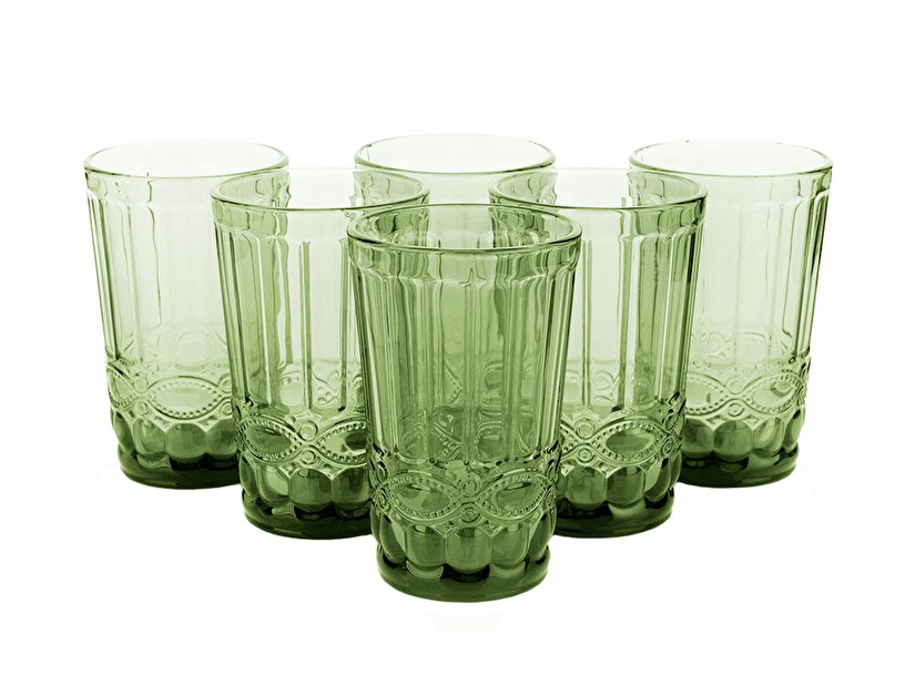 Set 6 vintage čaša za vodu 350ml Fragata Tip 6 (zelene)