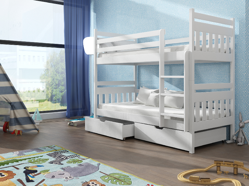 Dječji krevet 80 x 180 cm ARAS (s podnicom i prostorom za odlaganje) (bijela)
