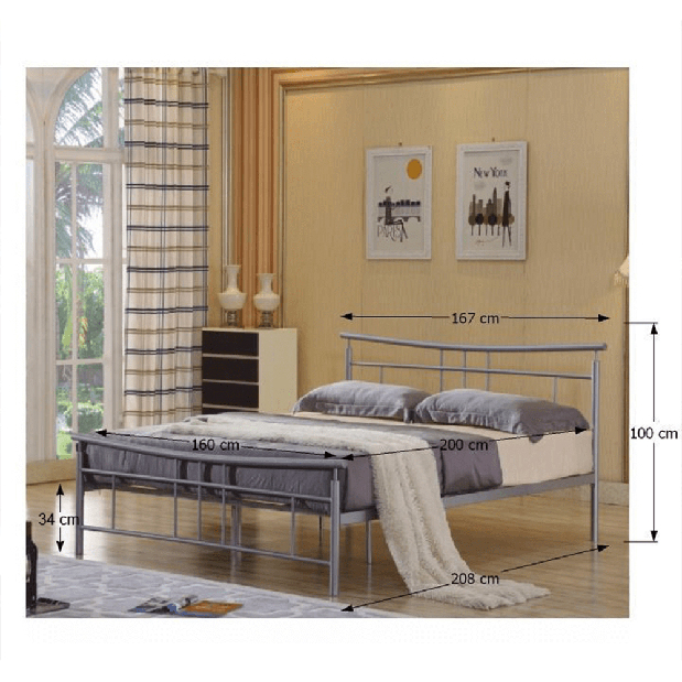 Bračni krevet 160 cm Dodleston (S podnicom) 