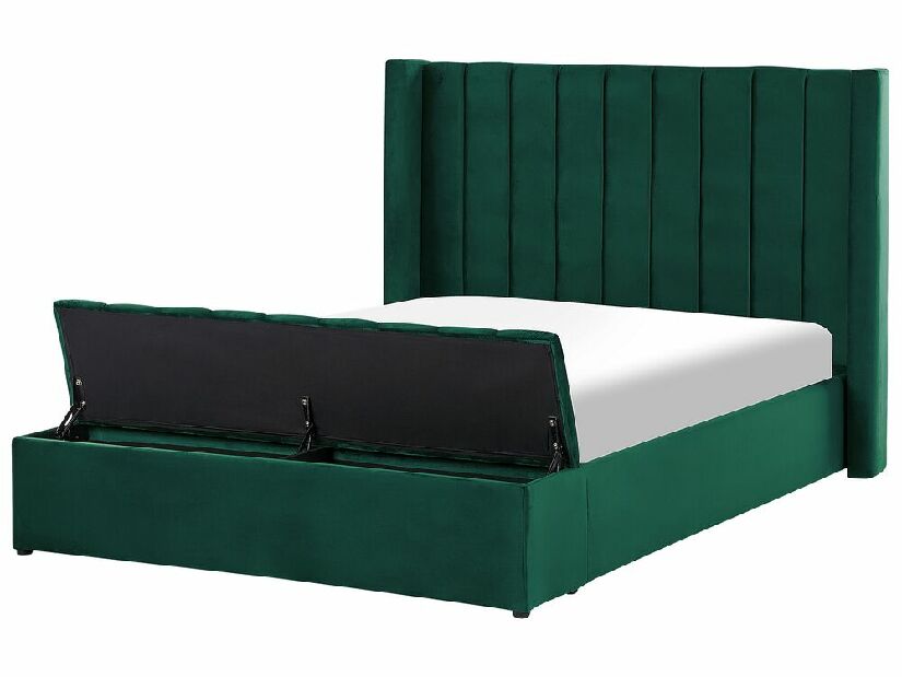 Bračni krevet 140 cm Noya (zelena) (s podnicom) (s prostorom za odlaganje)
