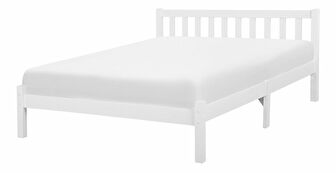 Bračni krevet 140 cm FLORAL (bijela) (s podnicom)