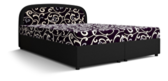 Bračni krevet  Boxspring 180 cm Brick (tamnosmeđa + cvijetni uzorak) (s madracem i prostorom za odlaganje)