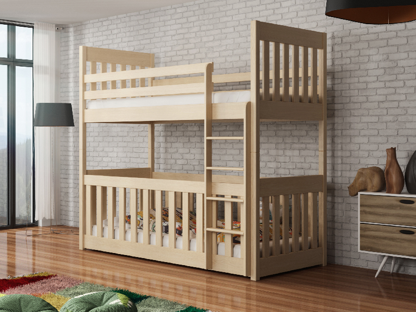 Dječji krevet 90 x 200 cm Cristine (s podnicom i prostorom za odlaganje) (borovina)