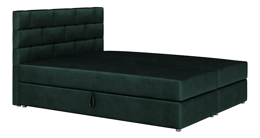 Bračni krevet Boxspring 160x200 cm Waller (tamno zelena) (s podnicom a madracem)