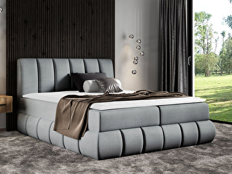 Bračni krevet 180 cm Guliver (siva) (s podnicom, madracem i prostorom za odlaganje)