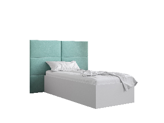 Jednostruki krevet s tapeciranim uzglavljem 90 cm Brittany 2 (bijela mat + metvica) (s podnicom)