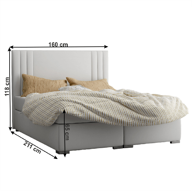 Bračni krevet Boxspring 160 cm Murus (s madracima)