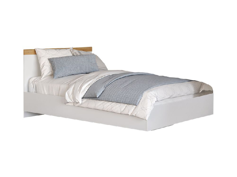 Jednostruki krevet 90 cm Valgo 90 (bijela + hrast wotan)