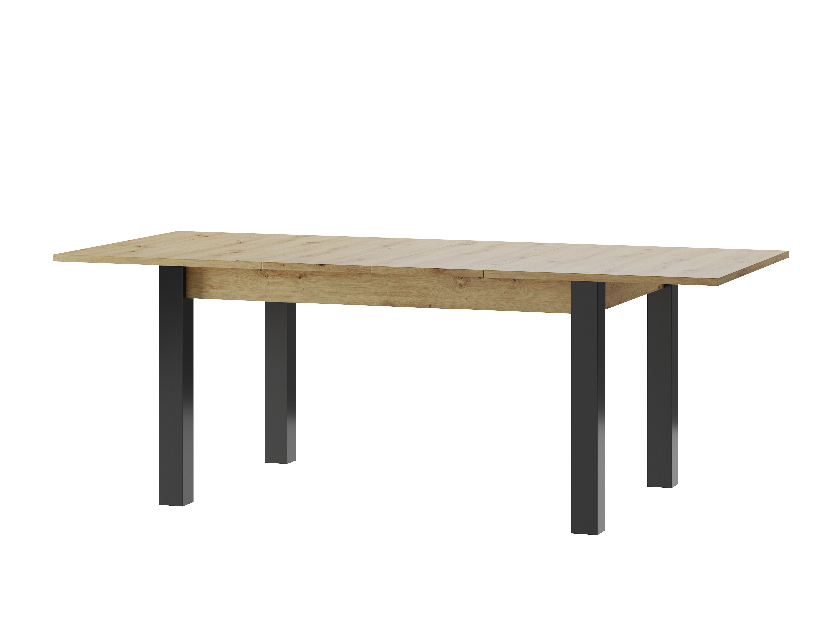 Blagovaonski stol Lorren 40 (hrast artisan + crna mat) (za 6 do 8 osoba)