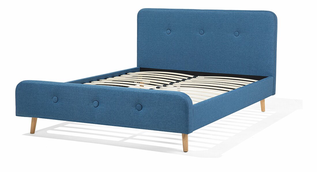 Bračni krevet 140 cm ROME (s podnicom) (plava)