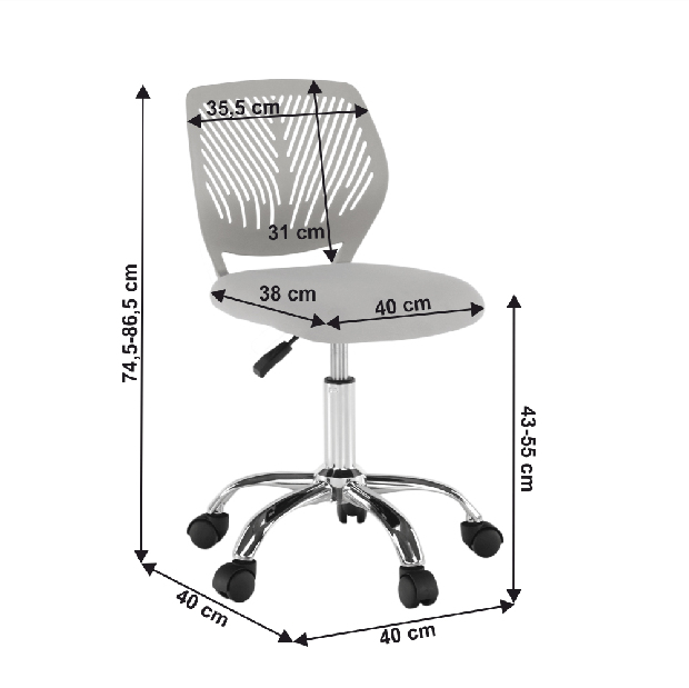 Dječja rotirajuća stolica Svelu (siva)