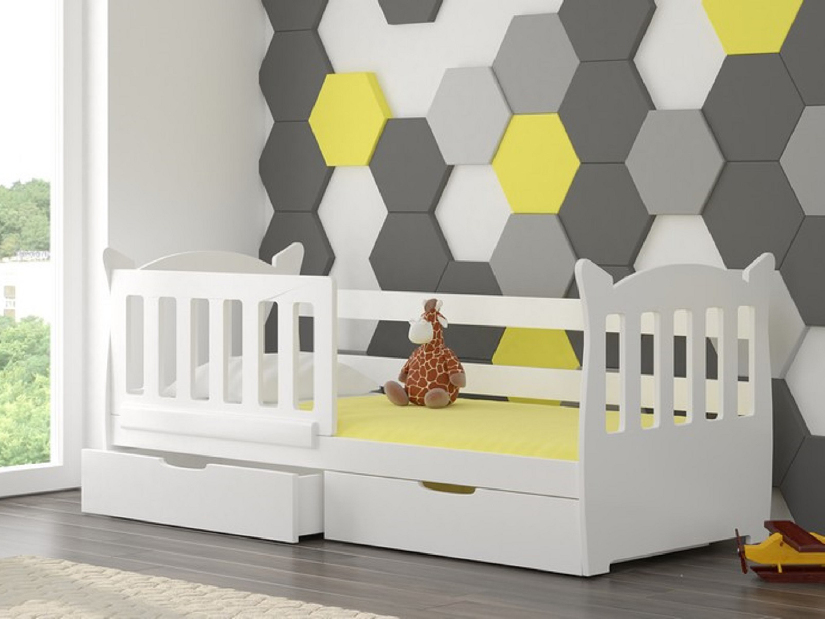 Dječji krevet 160x75 cm Lenka (s podnicom i madracem) (bijela)