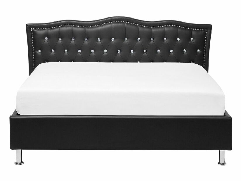 Bračni krevet 140 cm MATH (s podnicom) (crna)