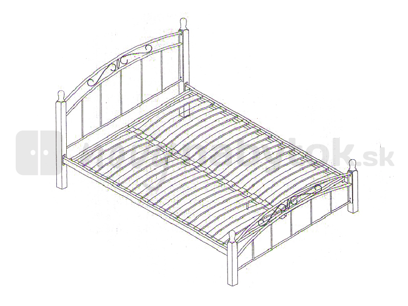 Bračni krevet 140 cm Dalasi (S podnicom) 