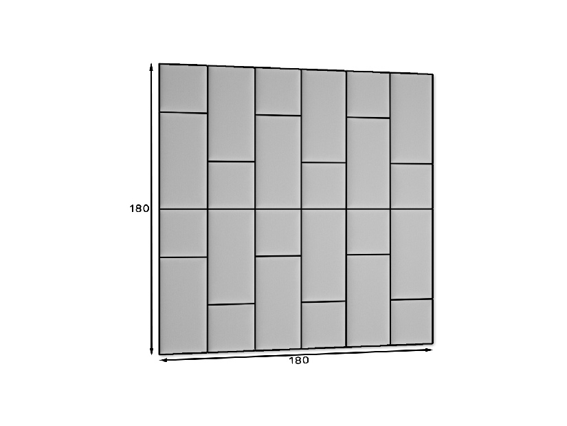 Set 24 tapeciranih panela Quadra 180x180 cm (svijetlosiva + tamnosiva)