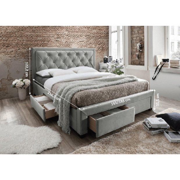 Bračni krevet 180 cm Orford (S podnicom) (sivosmeđa) 