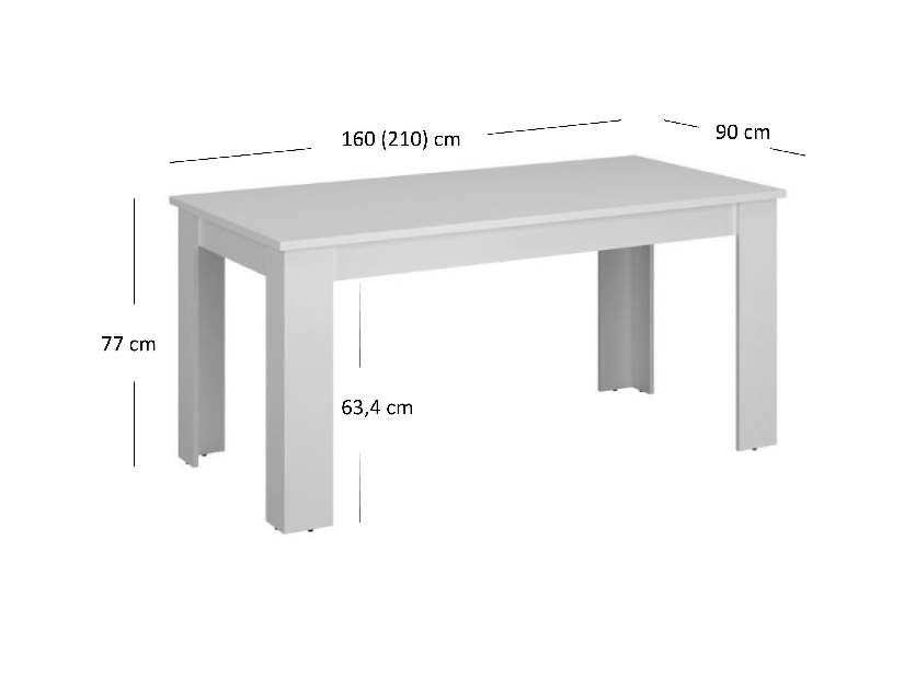 Blagovaonski stol na razvlačenje (za 6 do 8 osoba) Ethan (bijela)